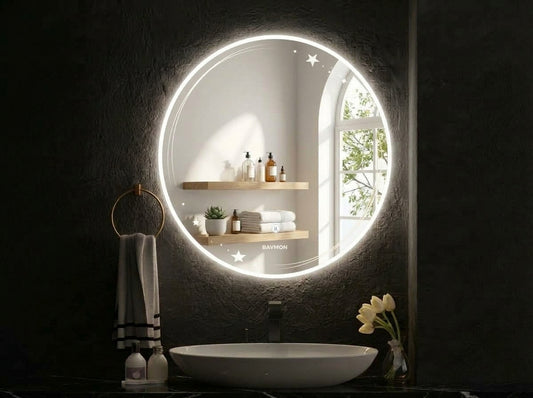 Premium Round Smart LED Mirror - Touch Control