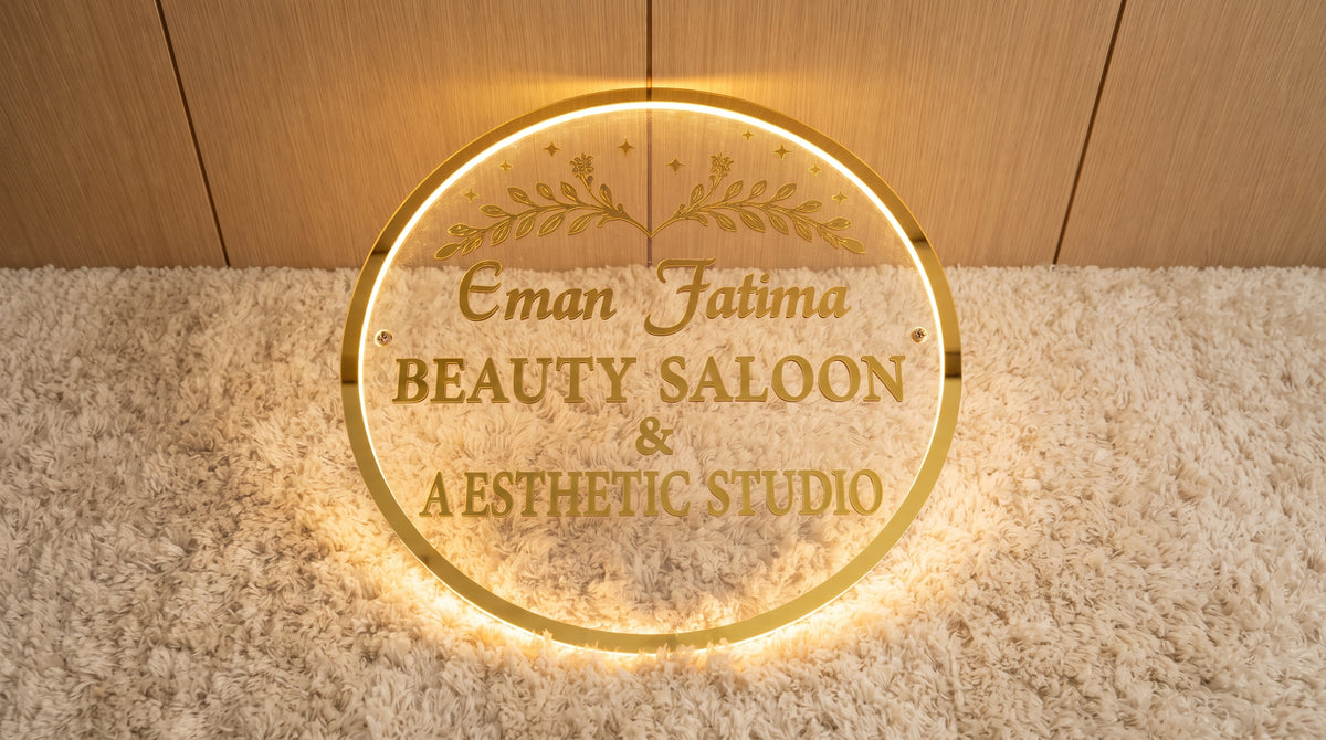 Custom 2x2 Acrylic Business Logo Sign | With LED & Without LED
