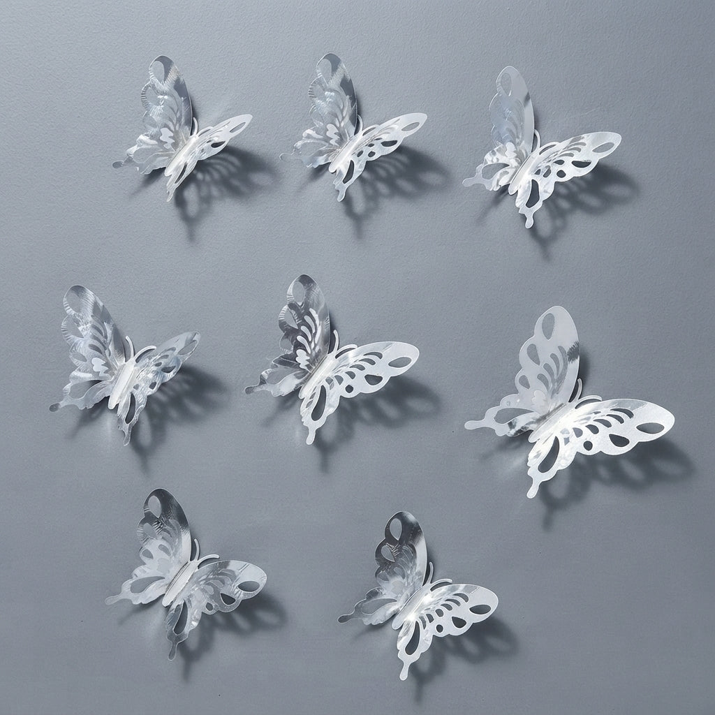 Golden & Silver 3D Acrylic Butterfly Wall Decor