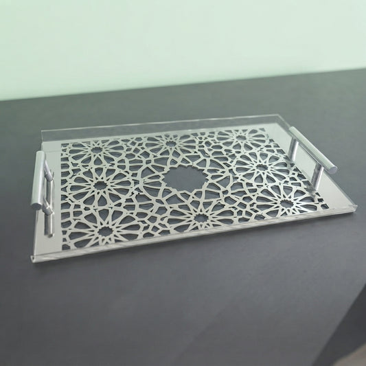 Golden & Silver Acrylic Decorative Tray