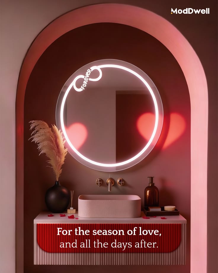 Round LED Dressing Mirror – Touch Sensor Dimmable