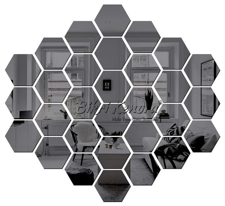 Hexagon Acrylic Wall Décor Mirror Set