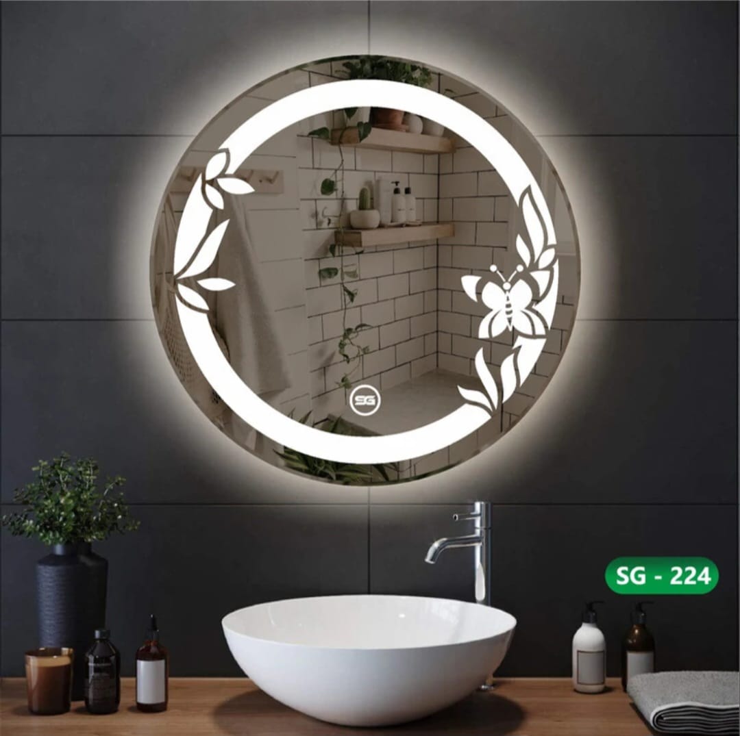 Premium Round LED Mirror – Double Light Dimmable | Touch Sensor Mirror
