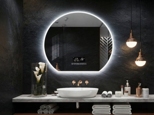 Stylish Round Smart LED Mirror - Touch Sensor
