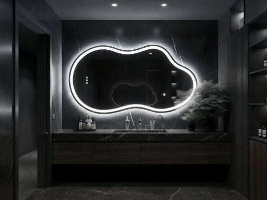 Modern Illuminated Mirror with Touch Sensor & Adjustable LED Light