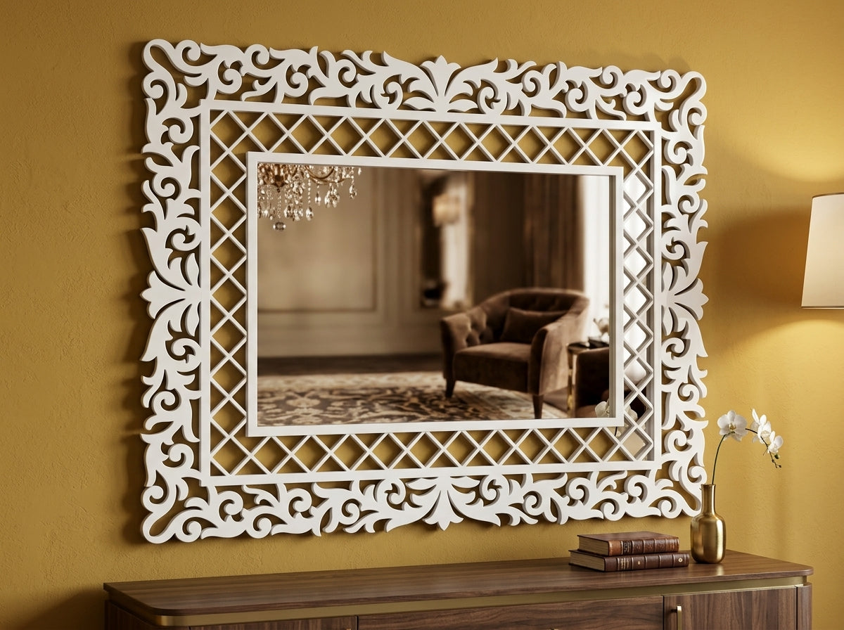 Fancy Framed Mirror – Sophisticated Designer Home Décor