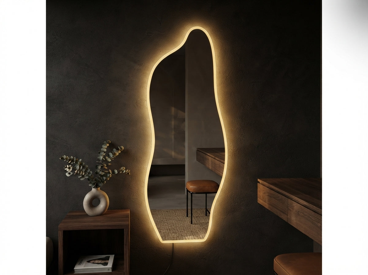 Modern Dimmable LED Mirror with Touch Sensor – Single & Double Light