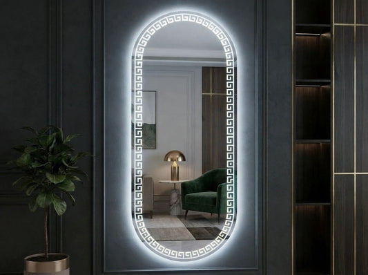 Luxury Dimmable Double LED Mirror with Touch Sensor | Capsule Shape Full Length Mirror