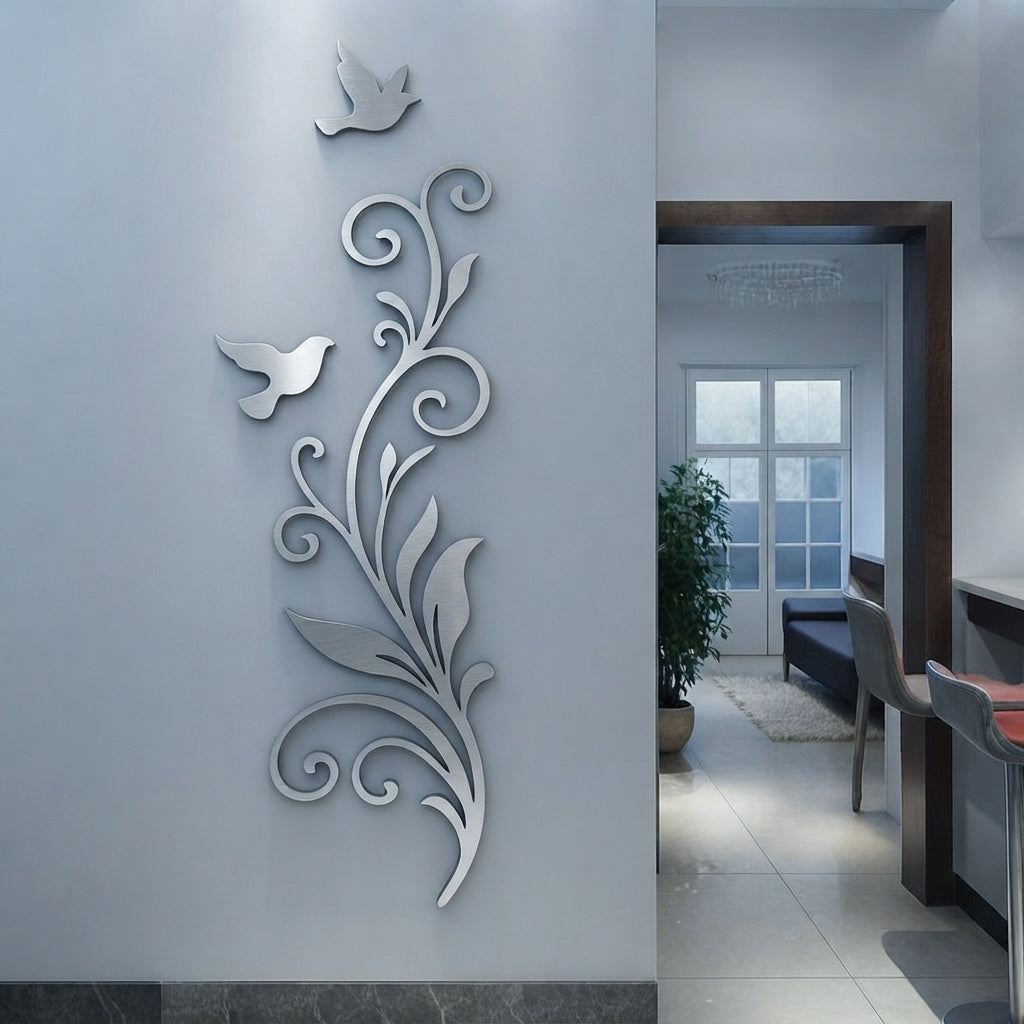 Acrylic Vine Branch & Bird Wall Decor