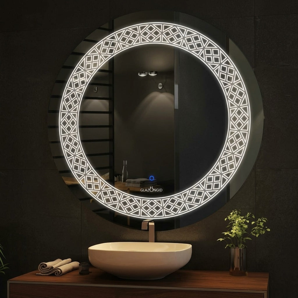 Round LED Wall Mirror - Double LED Glow
