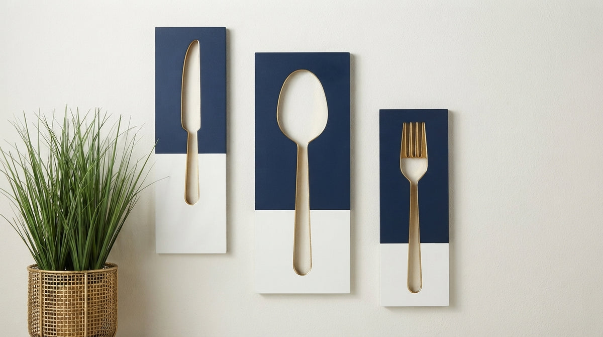 Modern Cutlery Silhouette Acrylic Wall Decor