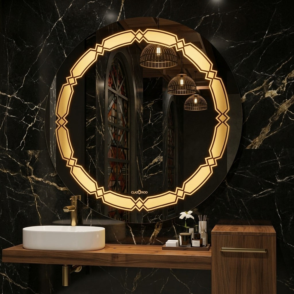 Elegant Round LED Mirror - Touch Control