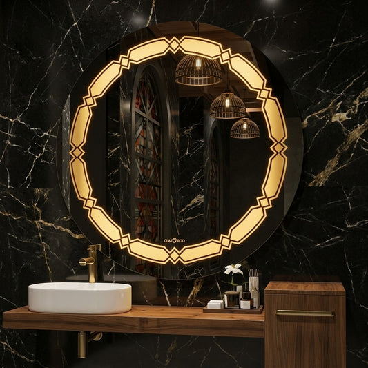 Elegant Round LED Mirror - Touch Control