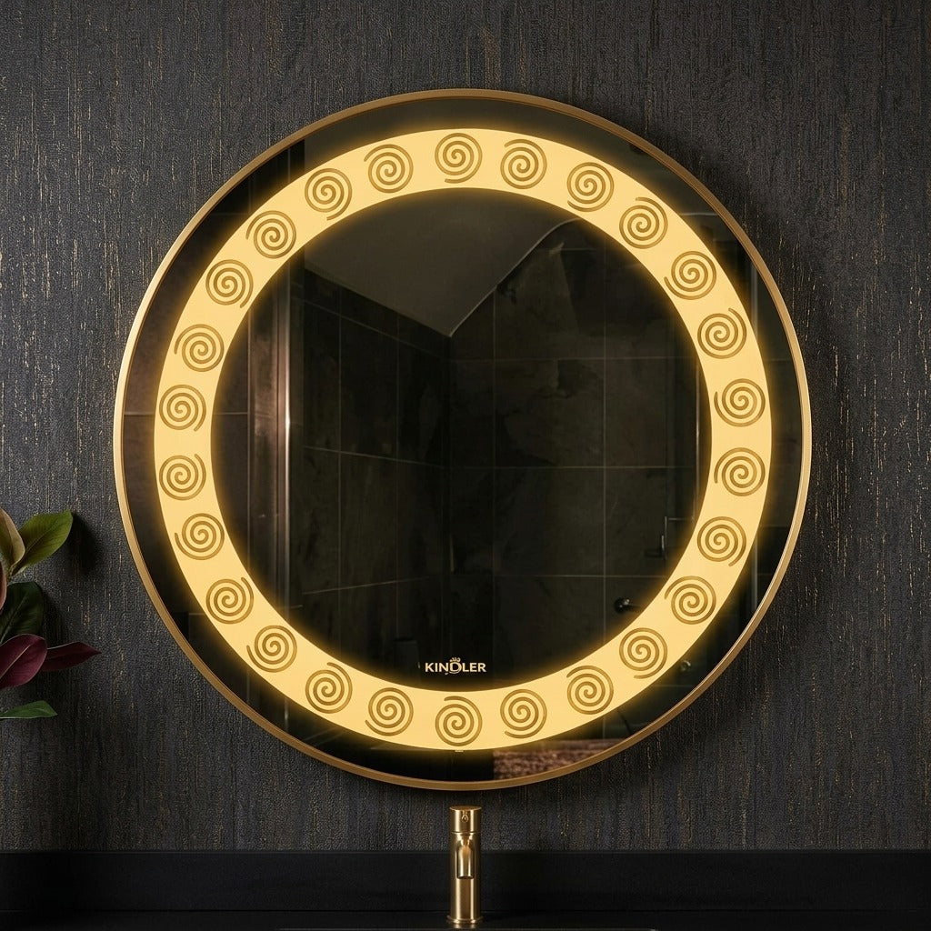 Designer Round LED Mirror - Touch Sensor