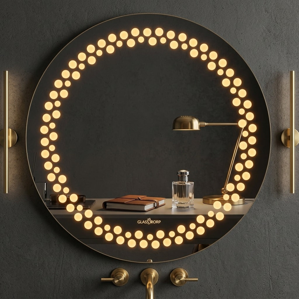 Premium Round LED Mirror - Dimmable Double Glow