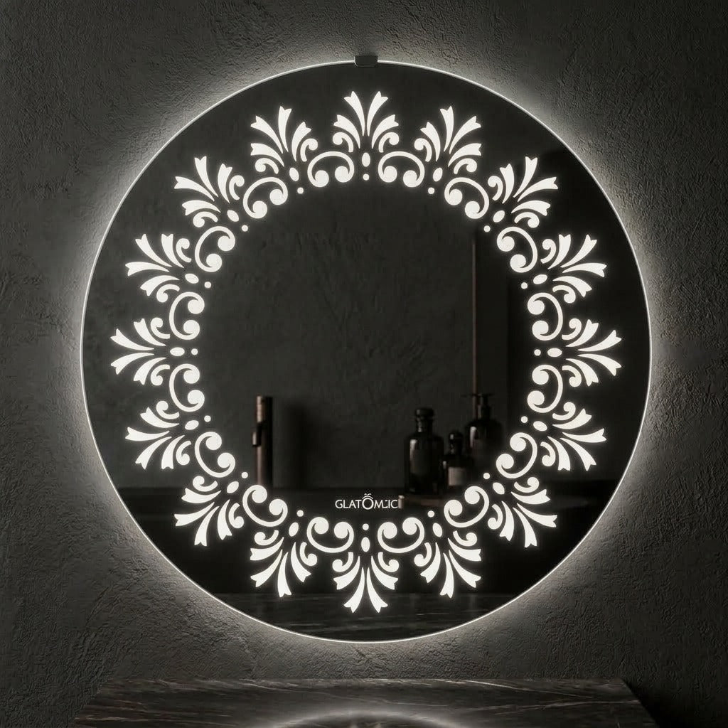 Luxury Round LED Mirror - Dimmable Double Glow