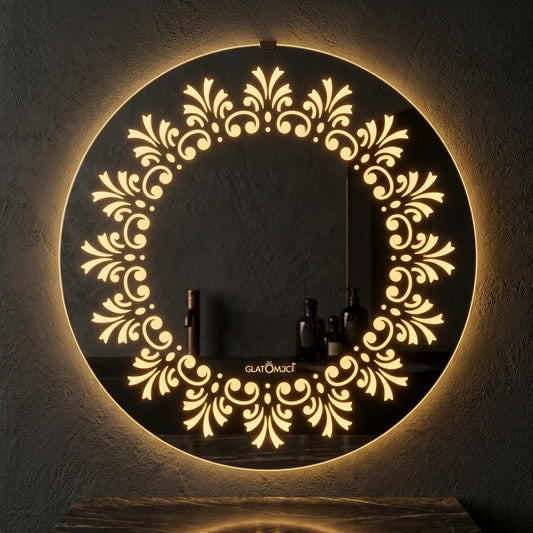 Luxury Round LED Mirror - Dimmable Double Glow