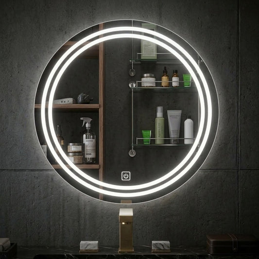 Round LED Mirror - Double LED Glow