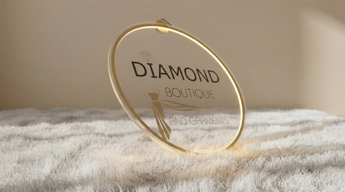 Custom Acrylic Business Logo Sign | With LED & Without LED