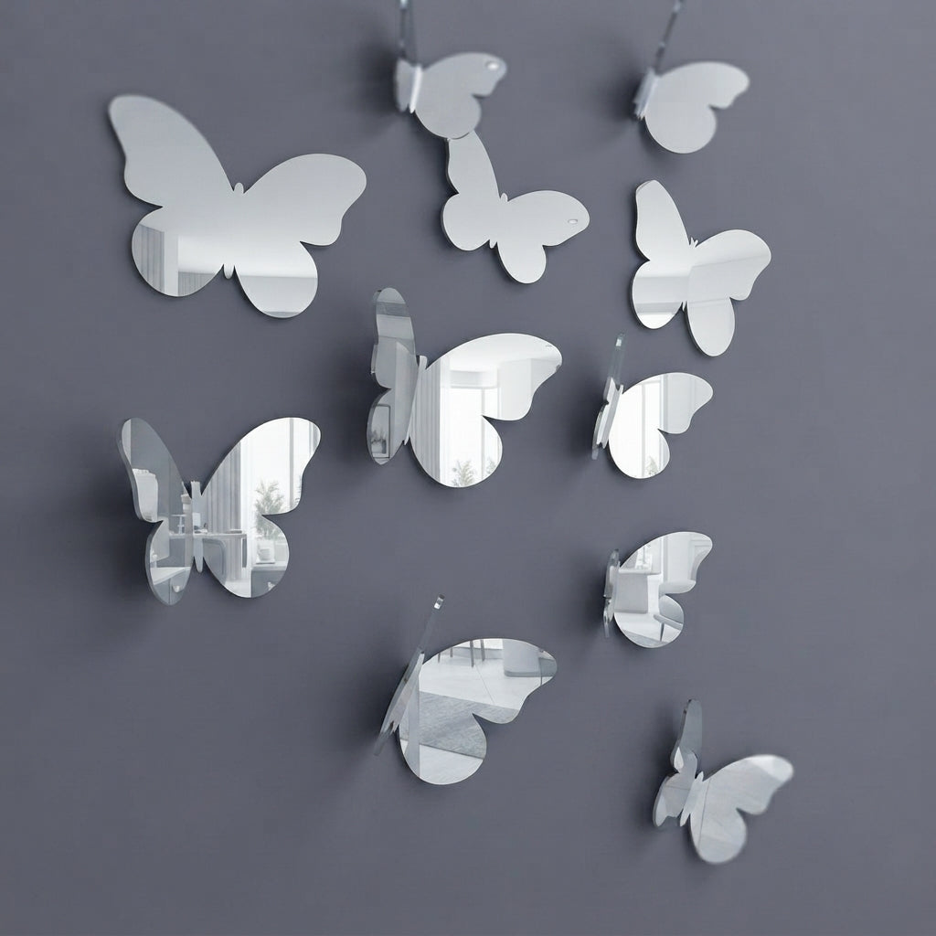 3D Acrylic Butterfly Wall Decor Set 11 pieces