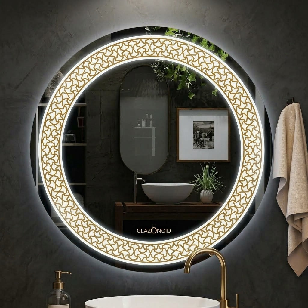 Round LED Wall Mirror - Double LED Glow