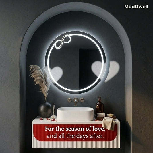 Round LED Dressing Mirror – Touch Sensor Dimmable