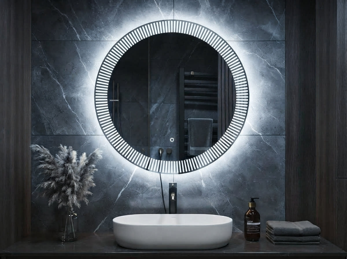 LED Wall Mirror – Dimmable Double Light Round Mirror