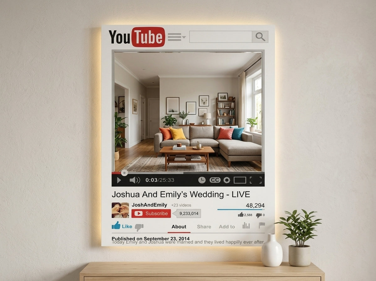 Social Media LED Mirror Frame – Instagram, Facebook, TikTok, YouTube & Snapchat