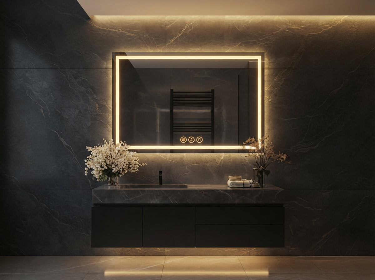 Sleek Touch Control LED Mirror – Dimmable Single & Double Light