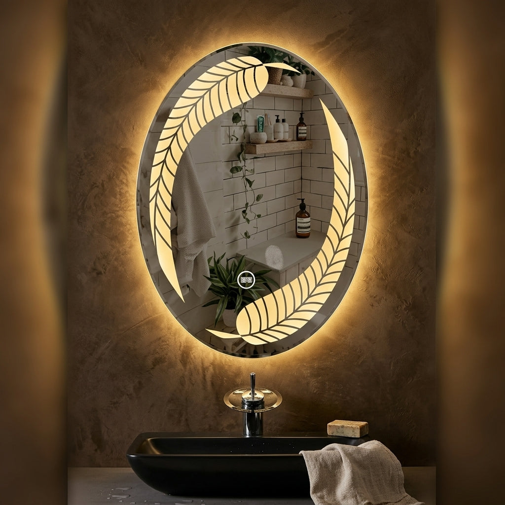 Modern Round LED Mirror - Touch sensor & Dimmable