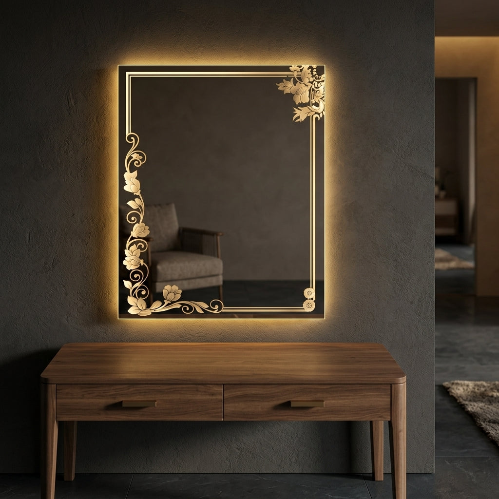Elegant Square LED Mirror