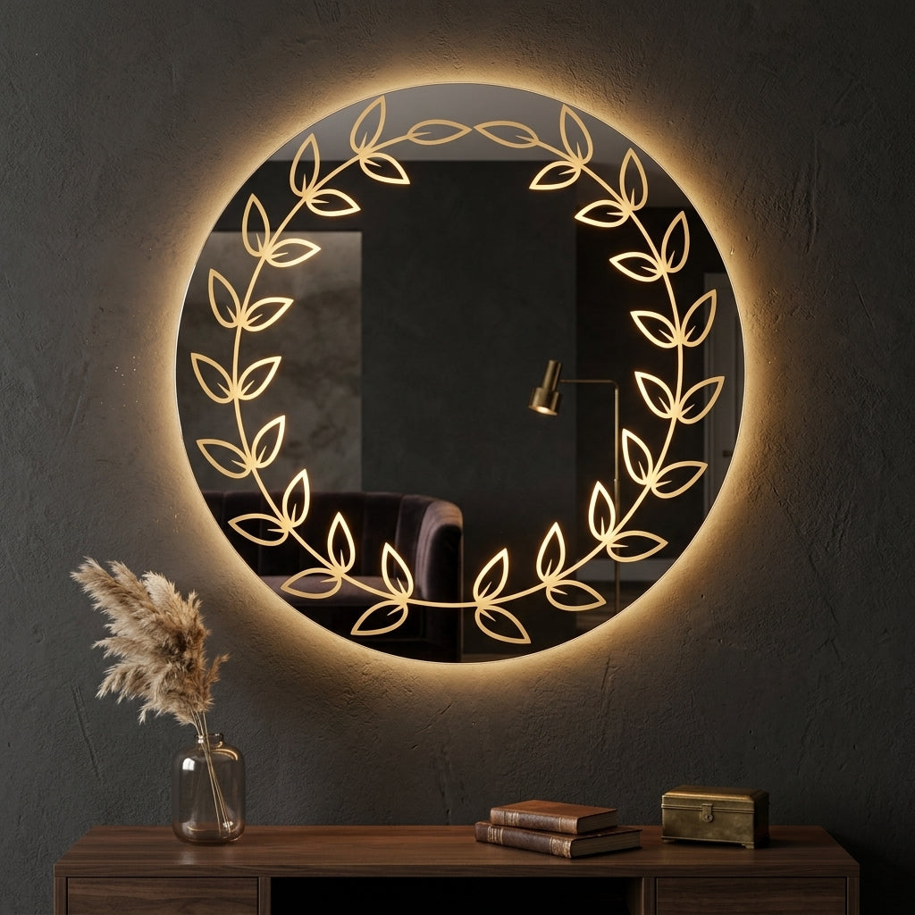 Elegant Round LED Mirror - Touch sensor