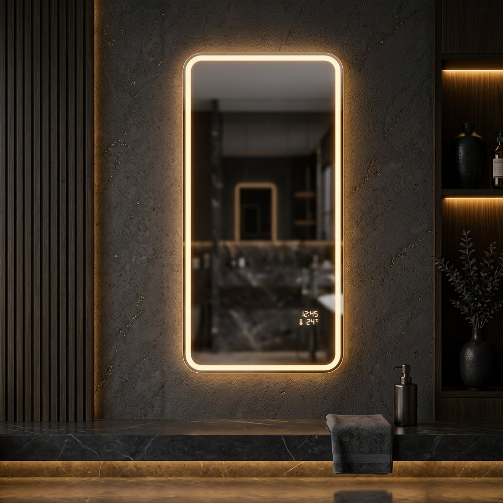 LED Wall Mirror – Double LED Dimmable | Warm White Touch Sensor Rectangular Mirror