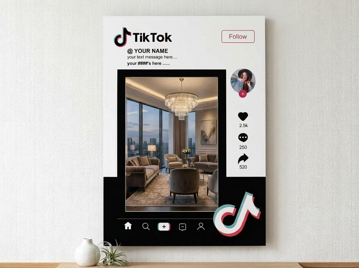 Social Media LED Mirror Frame – Instagram, Facebook, TikTok, YouTube & Snapchat