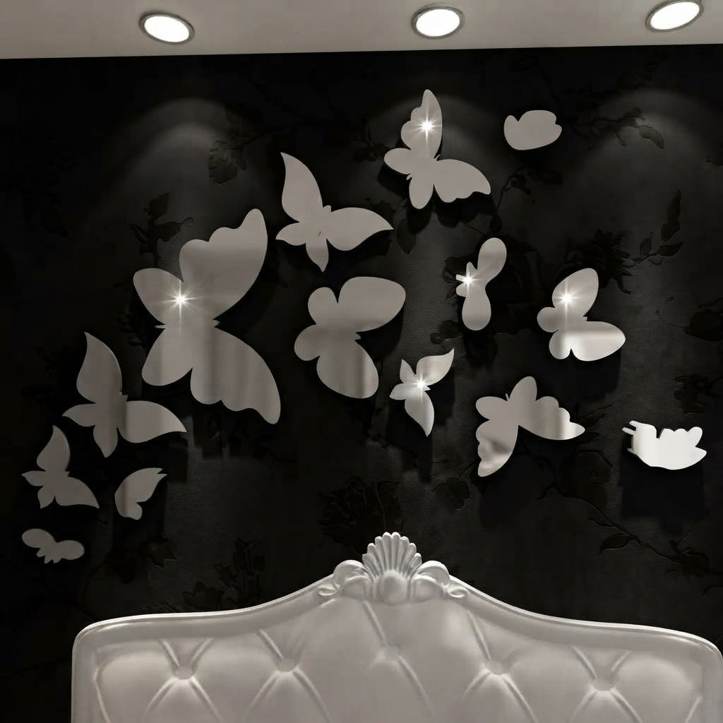 Elegant Acrylic Butterfly Set – 16 Piece Decorative Wall Art