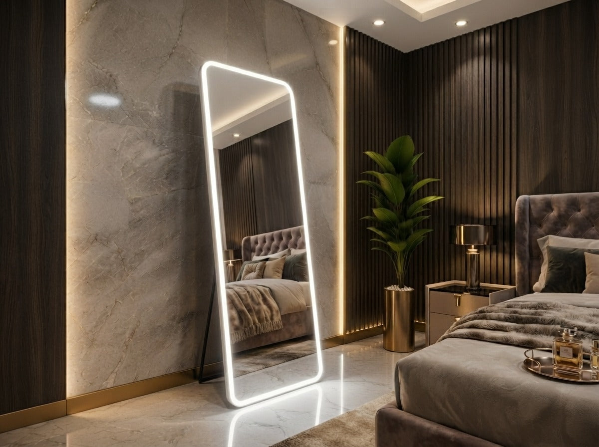 Standing Mirror Full Length – Frameless Floor Mirror | Modern Dressing Mirror (Non LED)