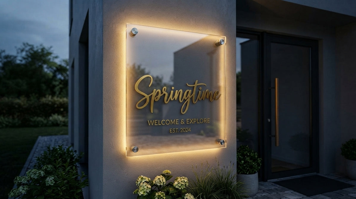 Custom Acrylic Business Logo Sign | With LED & Without LED