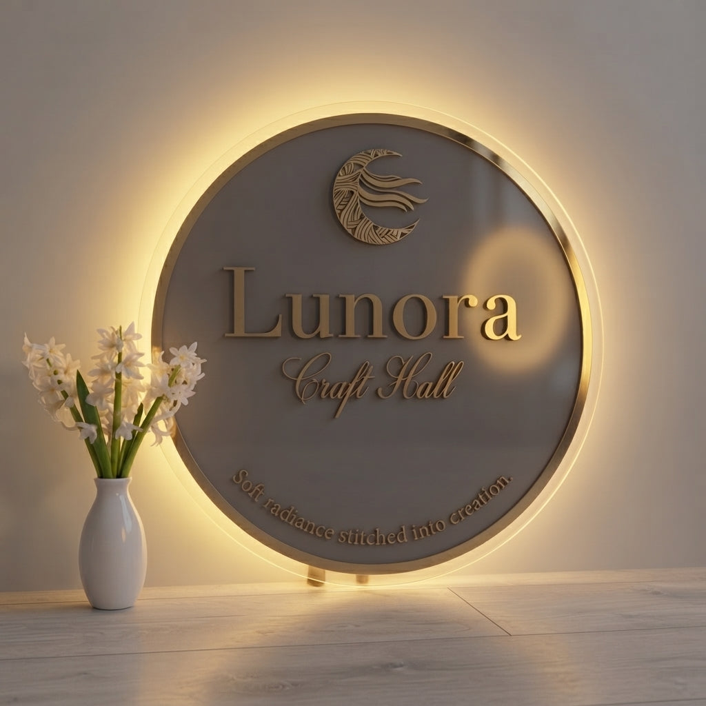 Custom Acrylic Business Logo Sign | With LED & Without LED