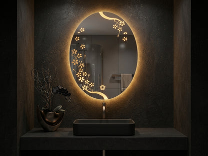 Elegant Round LED Mirror - Double Glow | Touch Sensor