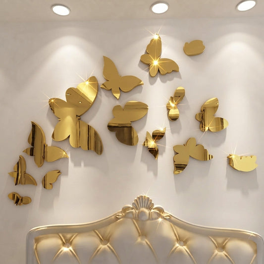 Elegant Acrylic Butterfly Set – 16 Piece Decorative Wall Art