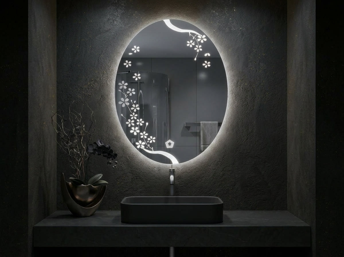 Elegant Round LED Mirror - Double Glow | Touch Sensor