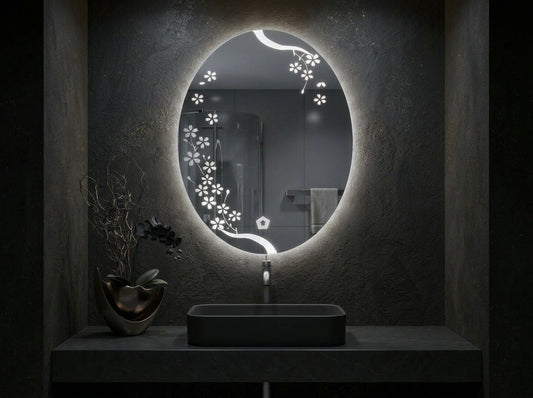 Elegant Round LED Mirror - Double Glow | Touch Sensor