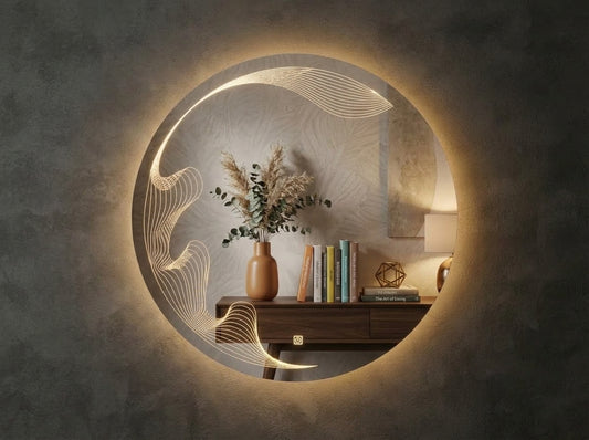 Luxury Touch Sensor Dimmable LED Round  Mirror – Single & Double Light | IQ Homes