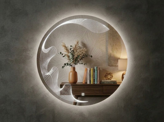 Luxury Touch Sensor Dimmable LED Round  Mirror – Single & Double Light | IQ Homes