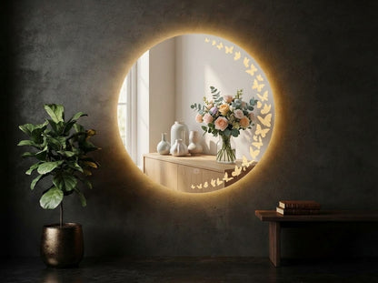 Elegant Touch Sensor Round  LED Mirror – Dimmable Single & Double Light | IQ Homes