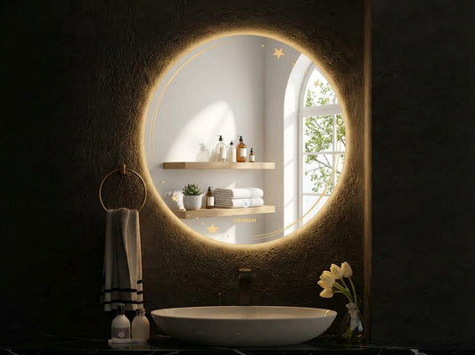 Premium Round Smart LED Mirror - Touch Control