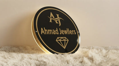 Custom 2x2 Acrylic Business Logo Sign | With LED & Without LED