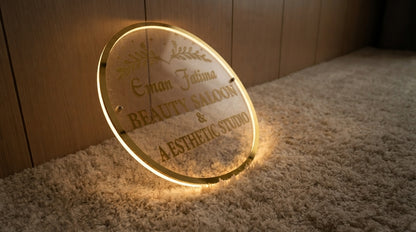 Custom 2x2 Acrylic Business Logo Sign | With LED & Without LED