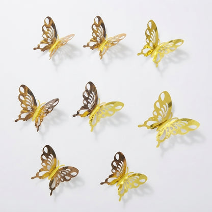 Golden & Silver 3D Acrylic Butterfly Wall Decor