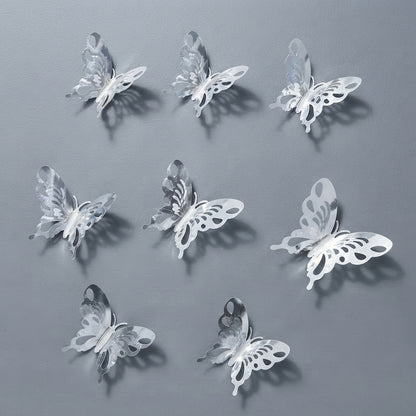 Golden & Silver 3D Acrylic Butterfly Wall Decor